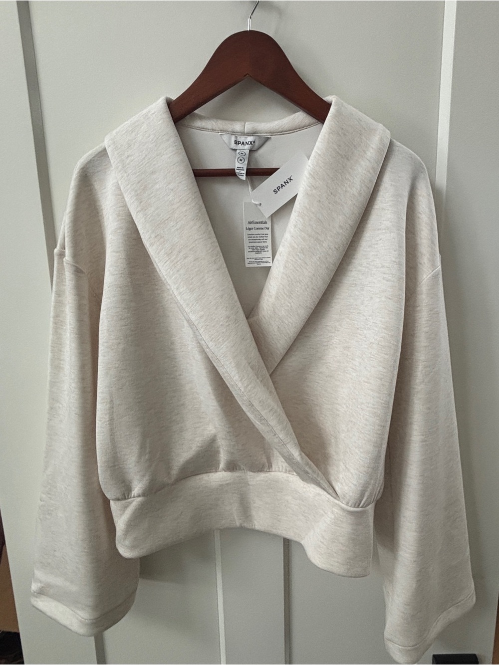 NWT-SPANX Air Essentials shawl collar wrap top!